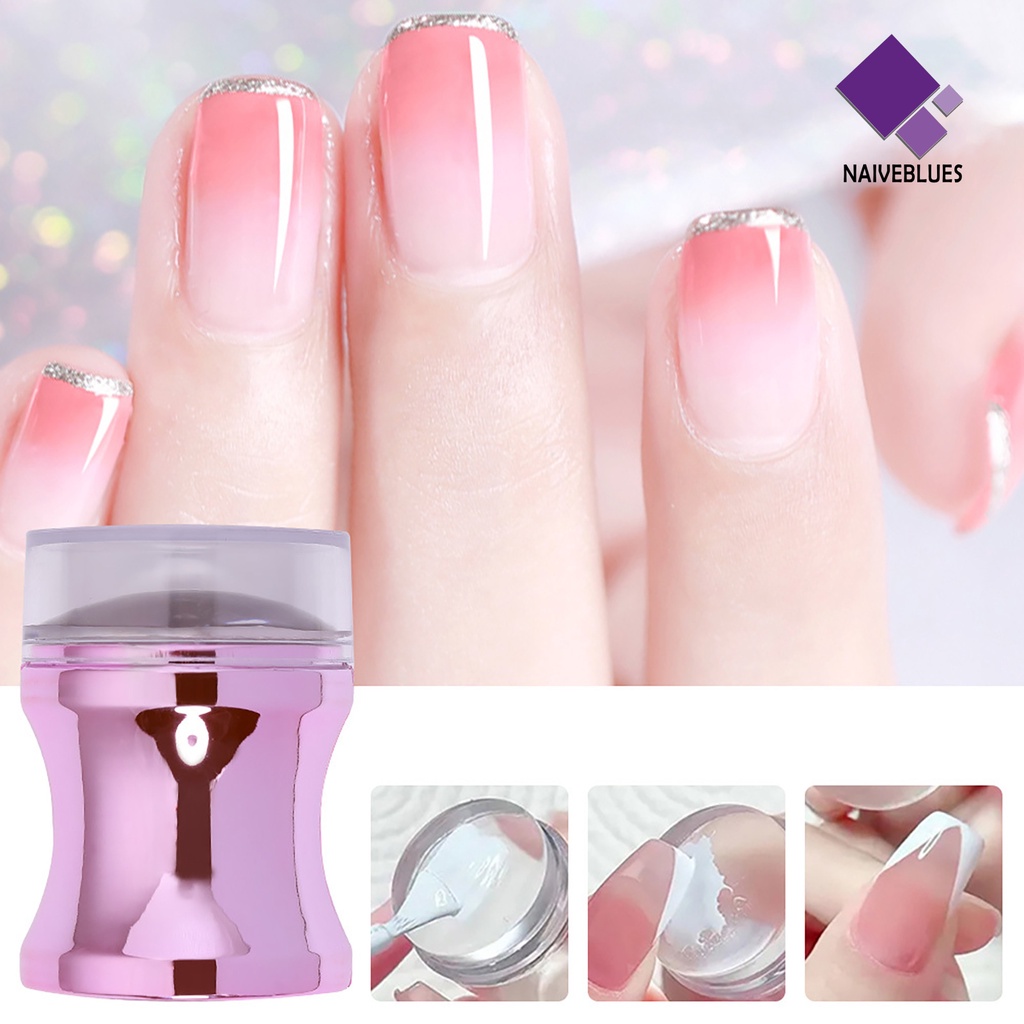 Naiveblue &gt; Stamper / Cap Kuku Wanita Multifungsi Tekstur Bening Ringan Untuk Nail Art / Manicure