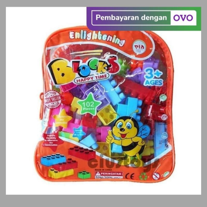 mainan anak edukatif Lego blok tas original murah