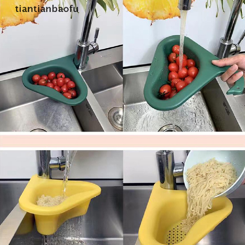 (tiantianbaofu) Keranjang Pengering Buah / Sayuran Untuk Wastafel Dapur