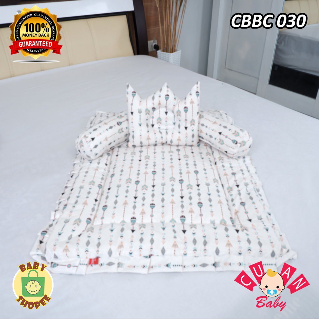 CBBC 030 | Perlengkapan Bayi | Bed Cover Bayi Motif White Archery