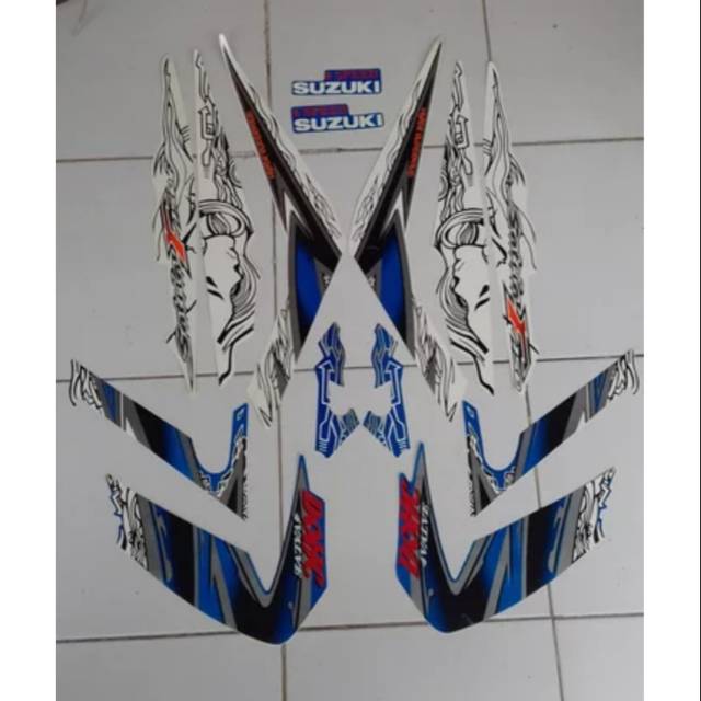 Striping satria fu 2011 putih hitam biru