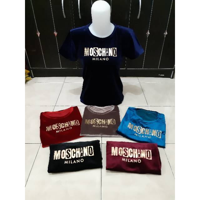 KAOS BLUDRU VELVET MOSCHINO IMPORT Shopee Indonesia KAOS BLUDRU VELVET MOSCHINO IMPORT Shopee Indonesia