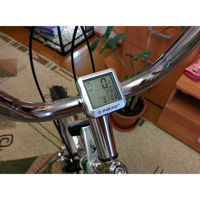 BISA COD Inbike Speedometer Sepeda 14 Function LCD Display Bicycle - Black/Blue