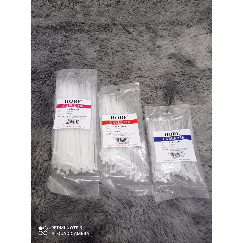 

kabel tis ties besar kecil 15 cm 20cm 10cm cable merek HORE tis warna putih