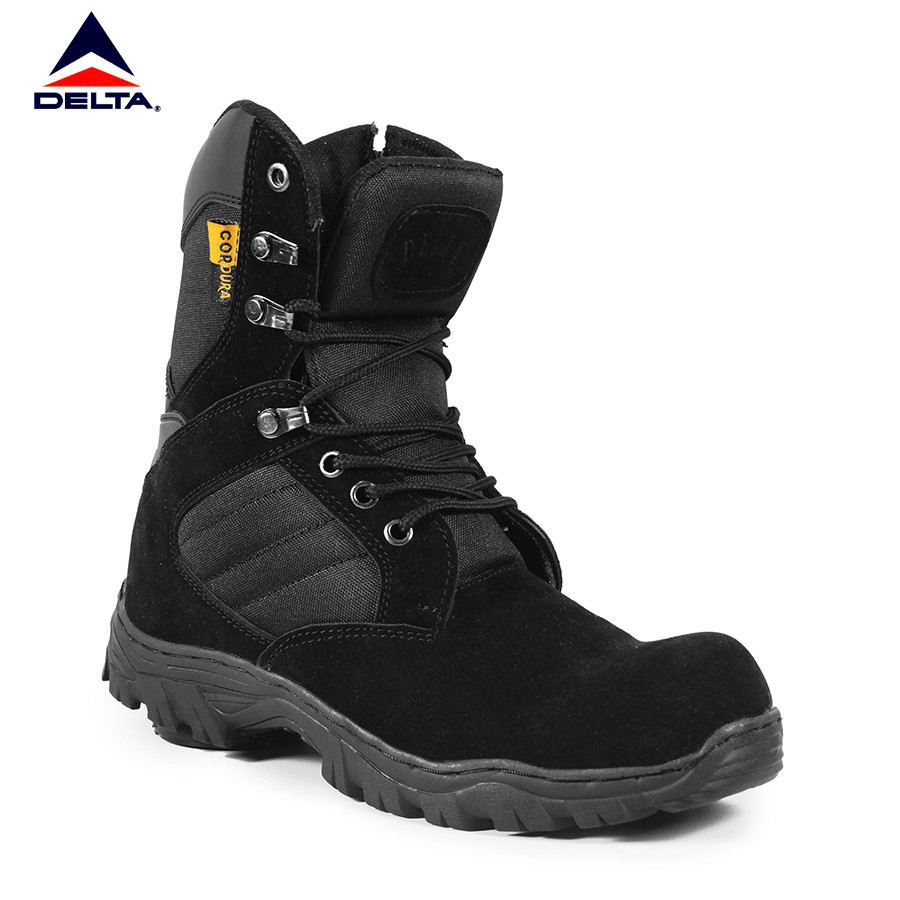Sepatu Tactical Cordura Hitam Boots Safety Ujungbesi Tinggi 8inci High Boots Pria Murah