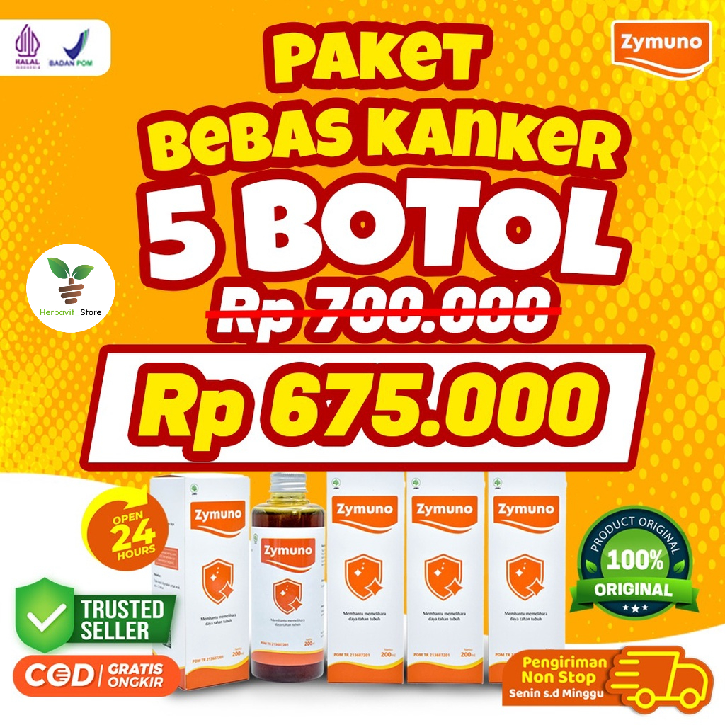 Paket 5 Box Zymuno - Vitamin Herbal Cegah Kanker Tingkatkan Daya Tahan Tubuh Imun Jaga Kesehatan Tubuh Cegah Flu Demam Batuk Masalah Pencernaan Bantu Percepat Penyembuhan Penyakit Booster Imun