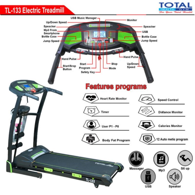 Treadmill eletrik total fitness TL 133 TL133