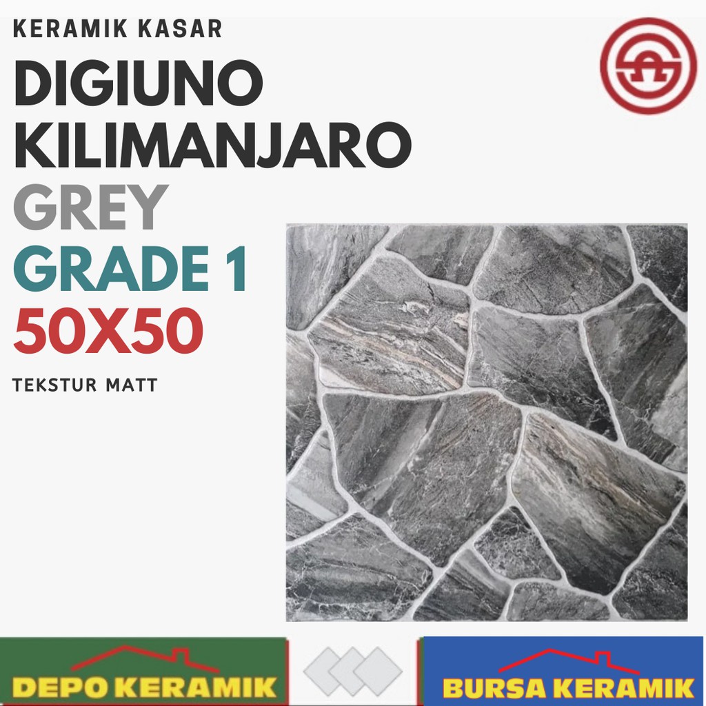  Keramik  Lantai Kasar 50x50 Digiuno Kalimanjaro Grey G1 