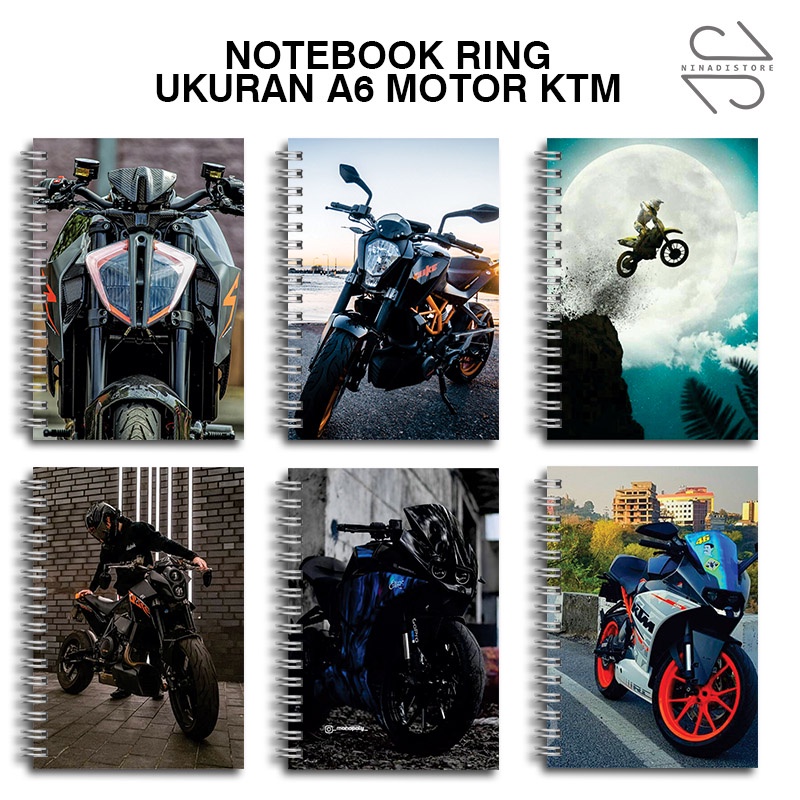 

(BELI 6 GRATIS 1)Buku Tulis Catatan buku notebook buku diary Notebook Ring Spiral A6 60 Lembar koleksi gambar motor ktm part1