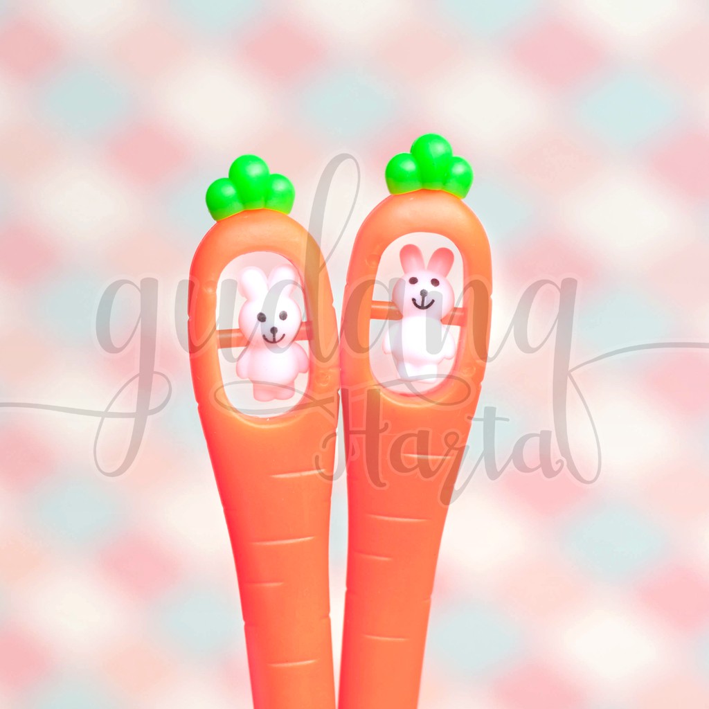 

Pulpen Gel Wortel Kelinci Carrot Rabbit Pena Lucu Bolpen Ballpoint GC 307155