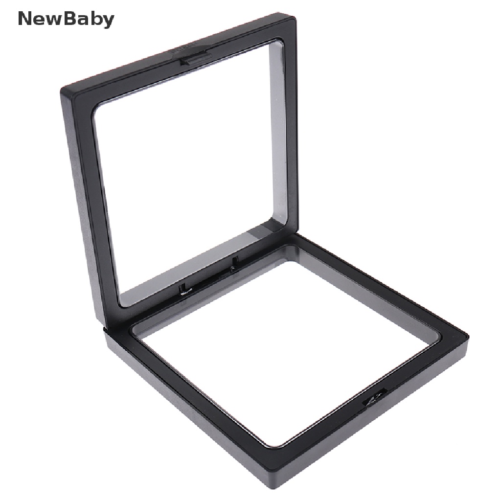 NewBaby Square 3D Floating Jewelry Coin Display Frame Holder Box Case w/ Stand ID