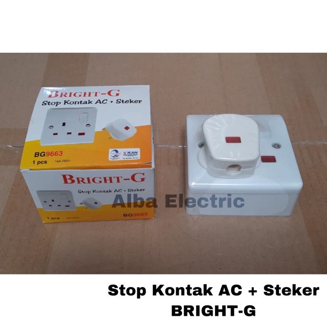 Stop Kontak AC + Steker BRIGHT G BG9663 / STOP KONTAK AC STEKER BRIGHT-G