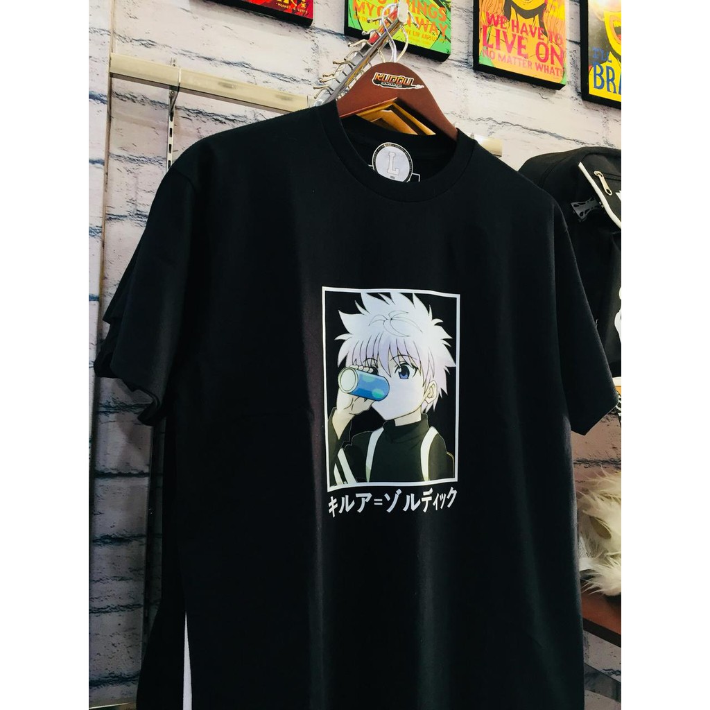 Tshirt Killua Zoldyck Chibi Black HxH Character Anime