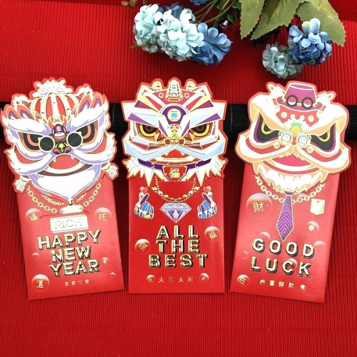 Angpao Happy New Year Angpau Imlek Netral Barongsai Ampau Panjang Harga Grosir Termurah