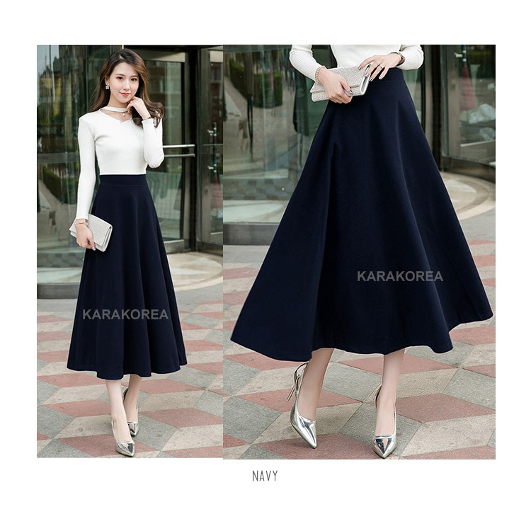 KARAKOREA 830 Molly Maxi Flare Skirt Scuba Premium/Rok Panjang Rok Wanita Rok Ngembang/Rok payung/Rok Lebar