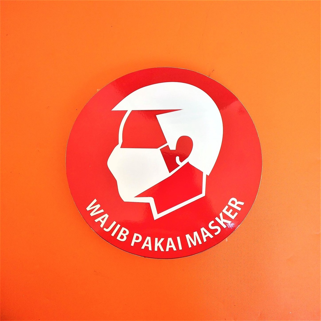 

Stiker Wajib Pakai Masker - Stiker Kesehatan Bentuk Bulat Chromo