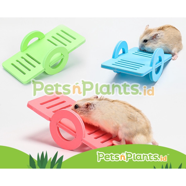 Mainan Hamster Aksesoris Kandang Kayu Ecoboard Jungkat Jungkit Seesaw