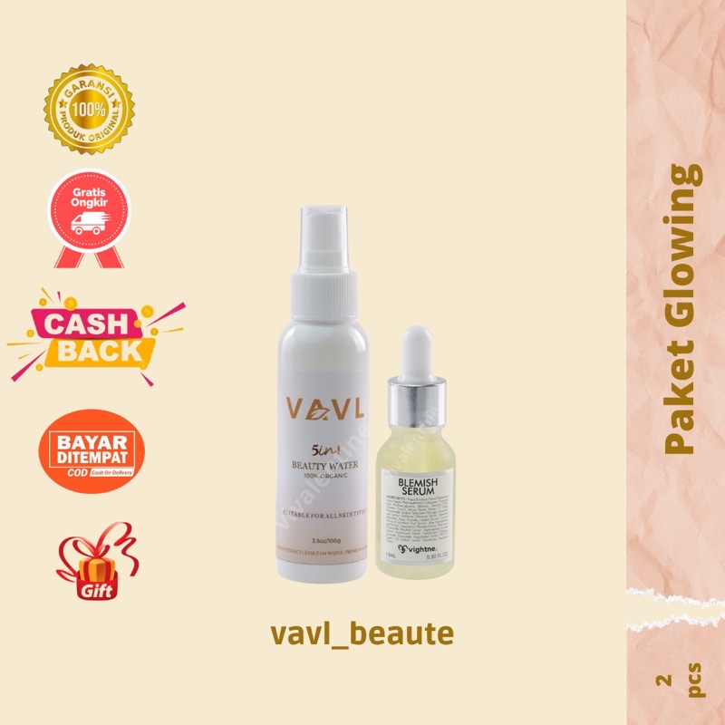 Paket Glow Vavl Beauty Water Ori + Blemish Serum