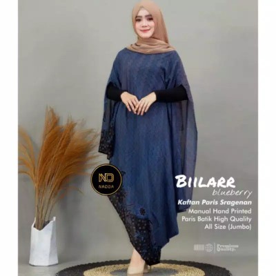 Kaftan Batik Paris Asimetris Gaun Batik Kondangan Dress Batik Solo Original