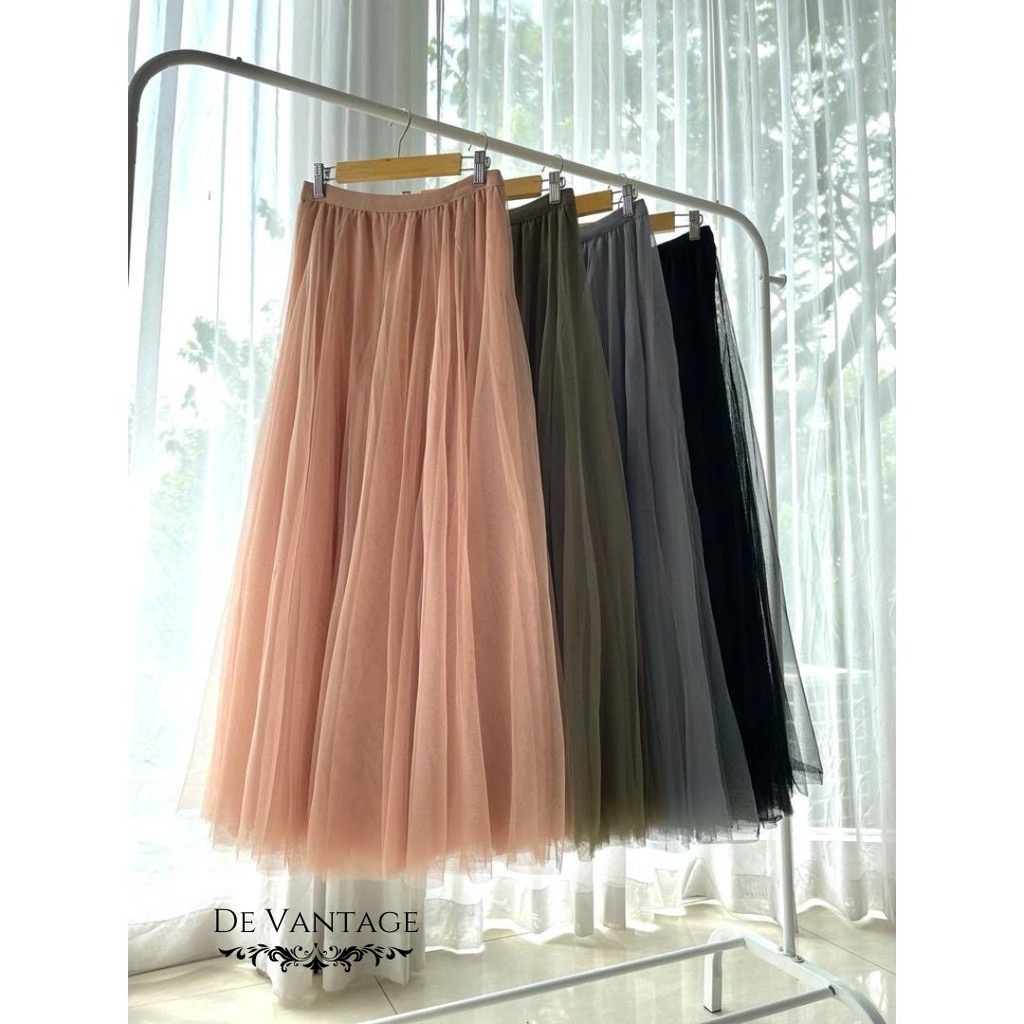 Rok Tutu Panjang / Rok Maxi Polos / Plain Tulle Skirt