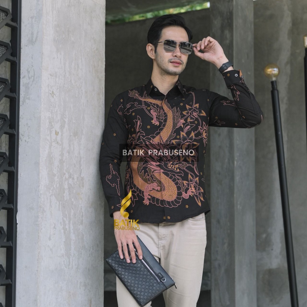 MOTIF SANDEKALA PRABUSENO Original Katun Batik Pria Dewasa Printing Slimfit Lengan Panjang Lapis Fur