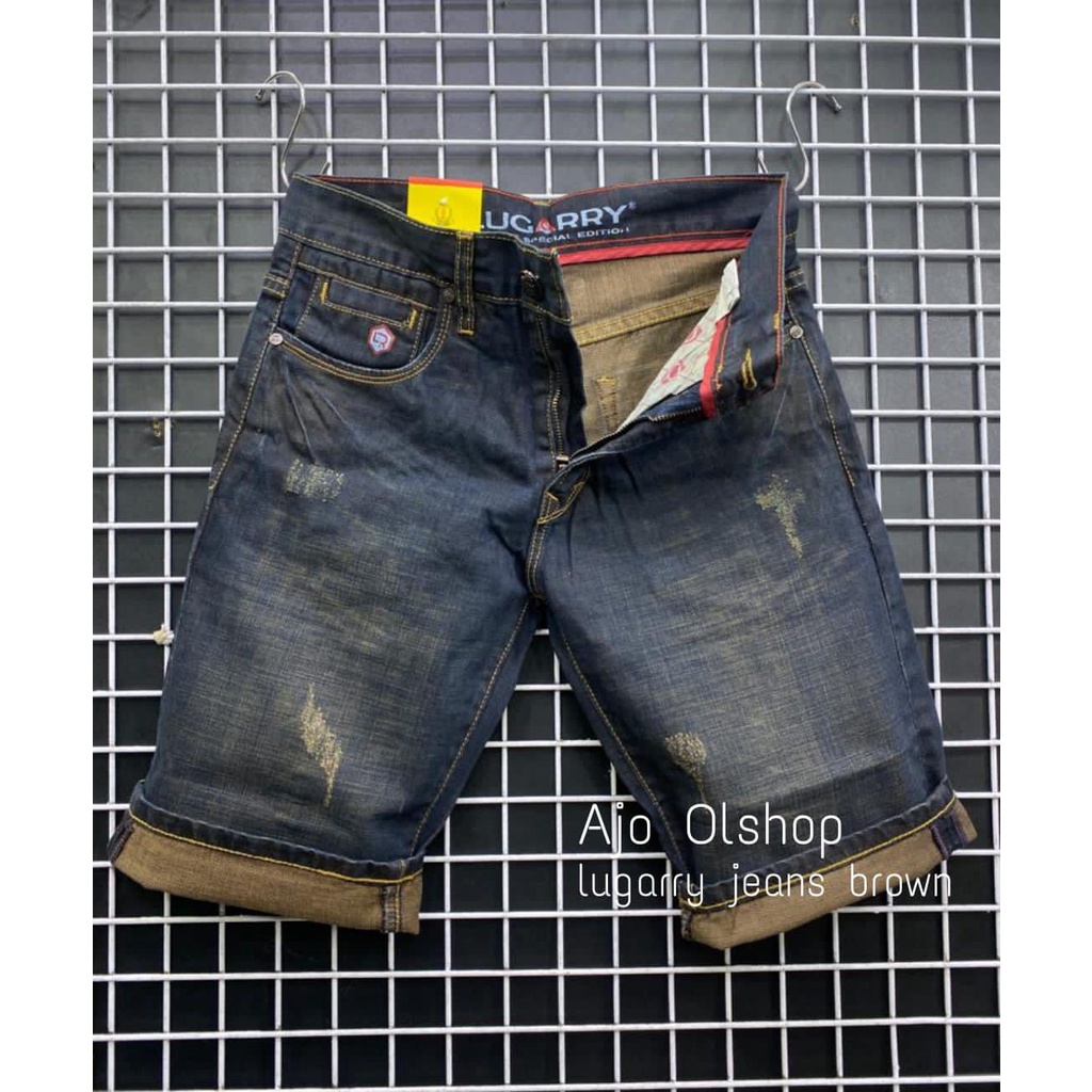 celana pendek pria jeans lugarry