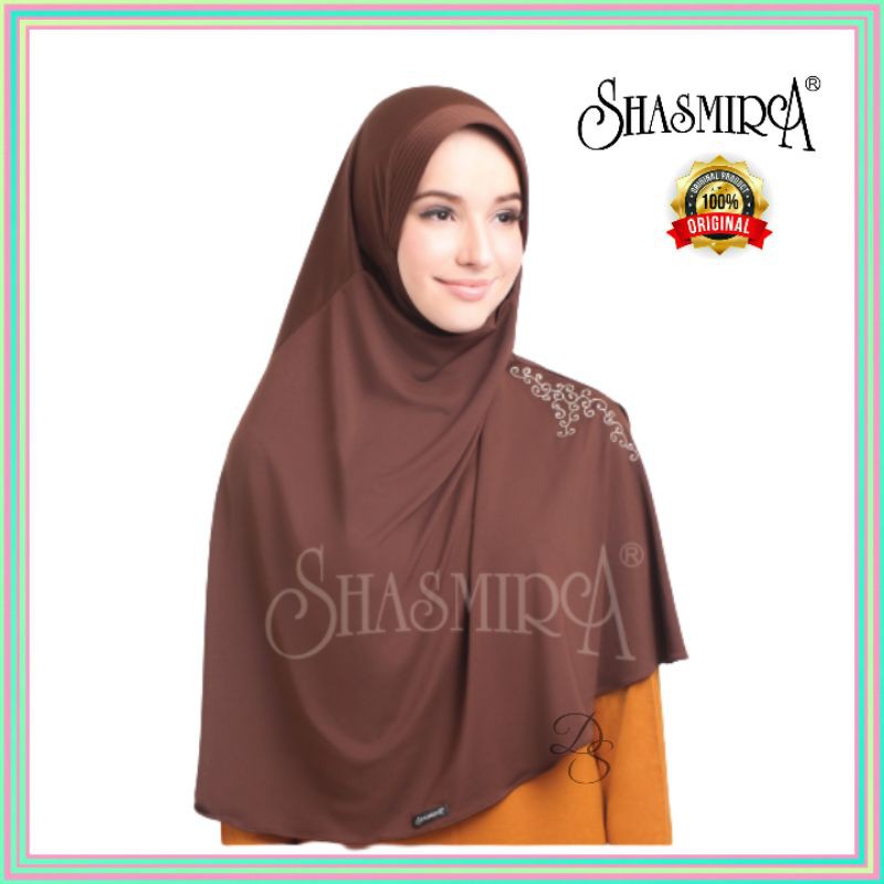 Hijab Instan Shas Bergo 068 Shasmira Jilbab Instan Bergo Spandek Sutra Bordir Pet Busa Antem