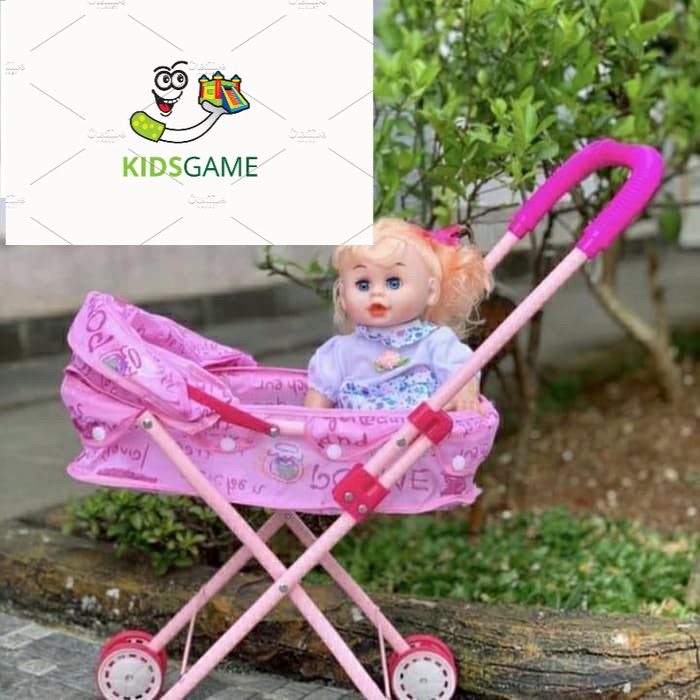 Mainan Permainan Maenan Edukasi Dorongan Stroller Boneka Bayi Baby Doll Babydoll Babydol Baby Dol Mo