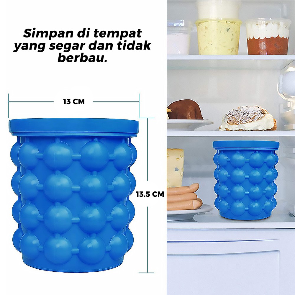 Alat Cetakan Es Batu Silikon / Ice Cube Maker / Pembuat Es Batu dan tempat penahan dingin