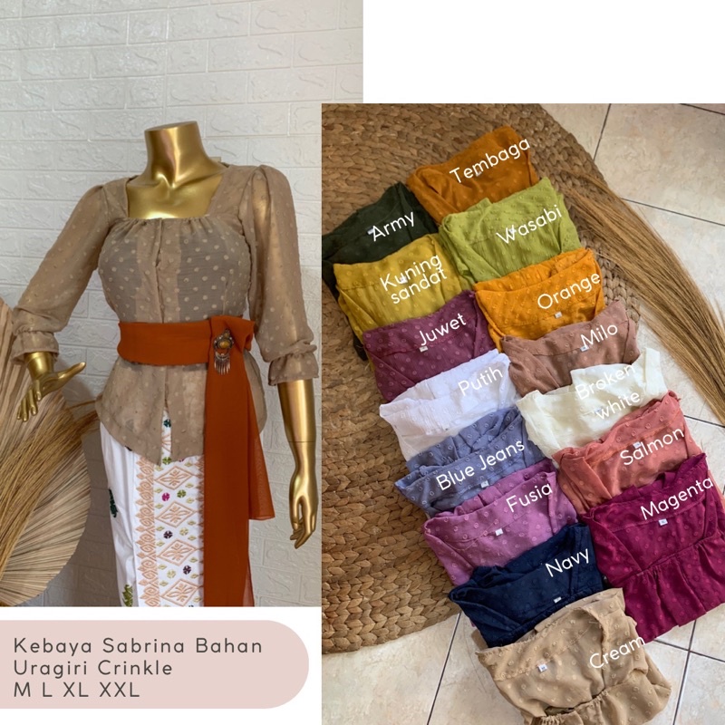 kebaya jadi | kabaya polos | kebaya bali | kebaya crinckle | kebaya grosir | kebaya sabrina