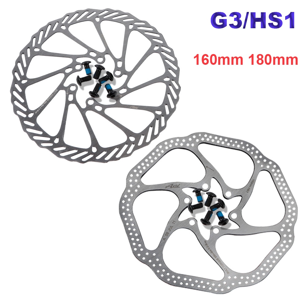 QUINTON Mountain Bike Disc Brake Road MTB G3 HS1 Disk Brake Stainless Steel 6 Bolt Bicycle Parts Threaded 160mm 180mm Rotor Brake Pad