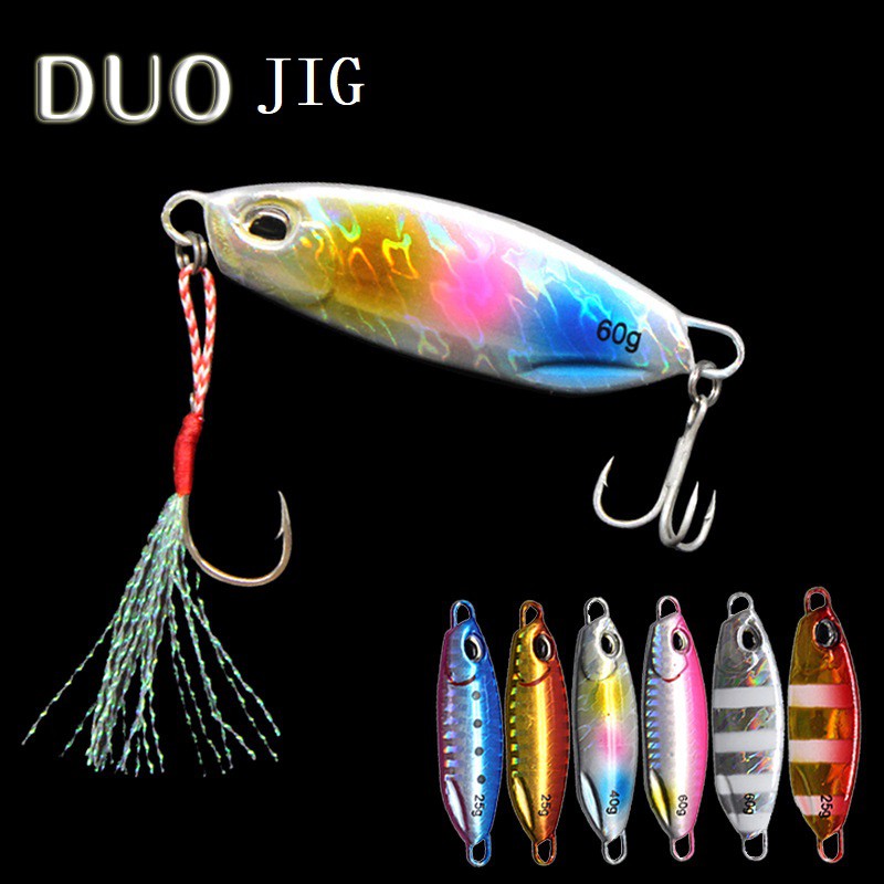 SYFishing 1Pcs Luminous Jig Umpan Pancing Japan Duo Laser Metal Lead Swimbait 10g/20g/30g/40g/50g/60g Fishing Lure Ikan Bass Jigging Sinking Bait Tackle