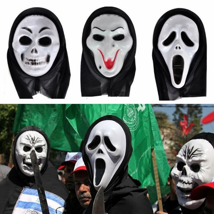 TOPENG HALLOWEEN SCREAM KOSTUM HANTU SERAM HALOWEEN SCARY MASK