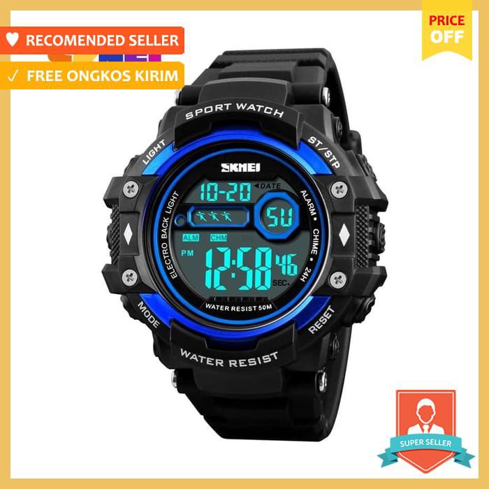 Jam Tangan Pria / Skmei Digital 1325 Men / Jam Tangan Digital Led Ori Hitam