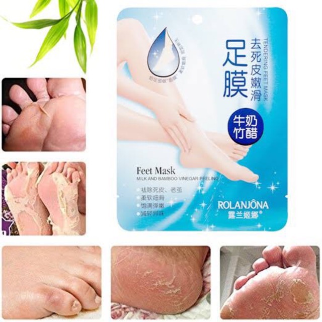 ROLANJONA foot mask masker kaki pelembut kutikula kulit kering kaki