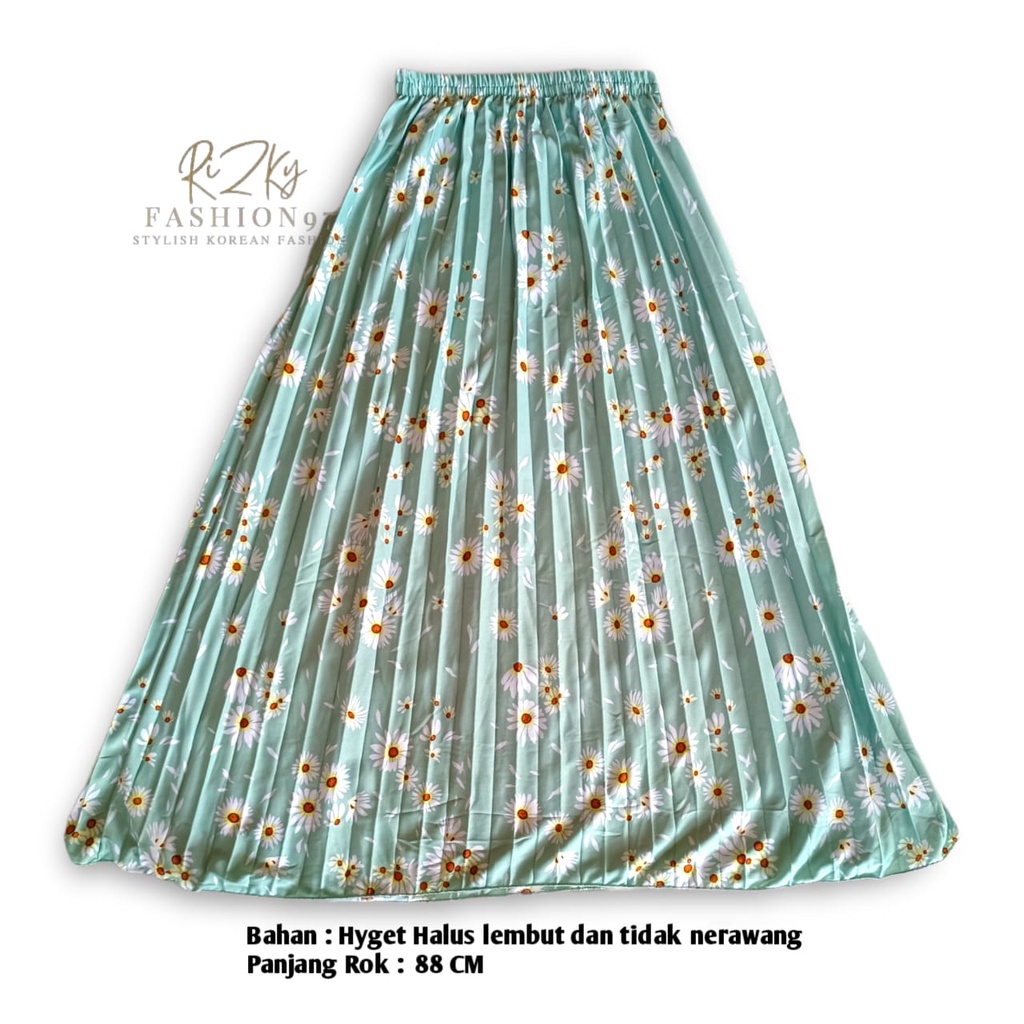 ZIKO STORE - ROK PLISKET DAISY PREMIUM / LILY DAILY PREMIUM /ROK PLISKET PANJANG/ROK PLISKET MOTIF BUNGA