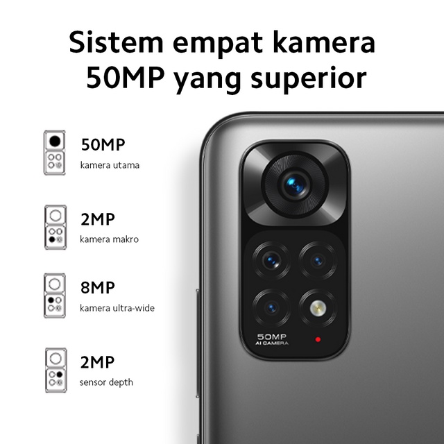 Xiaomi Redmi Note 11 (6GB+128GB) Snapdragon® 680 50MP AI Quad Kamera Layar AMOLED FHD+ 6,67