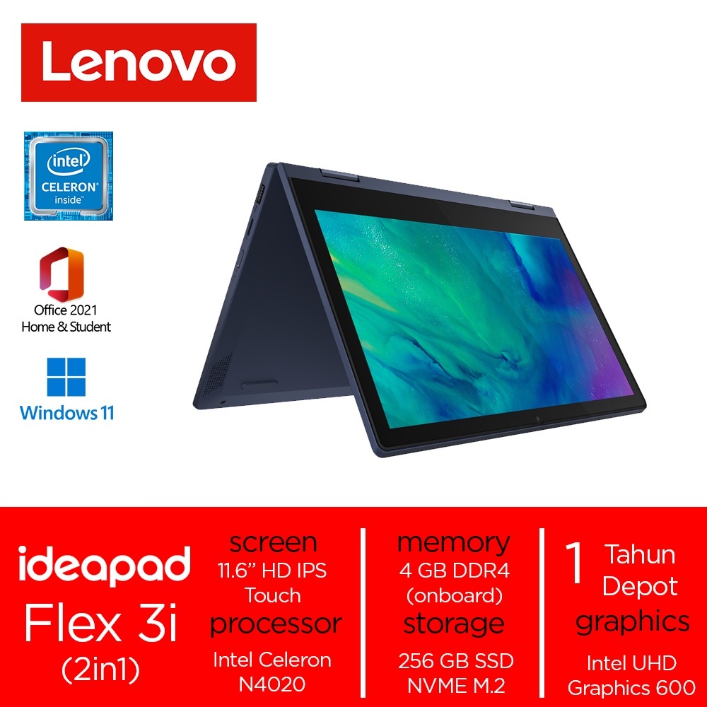 Jual Lenovo Ideapad Flex 3 11igl05 Ohs Intel Celeron N4020 Win11 4gb 256gb Ssd 116 Hd Ips 4230