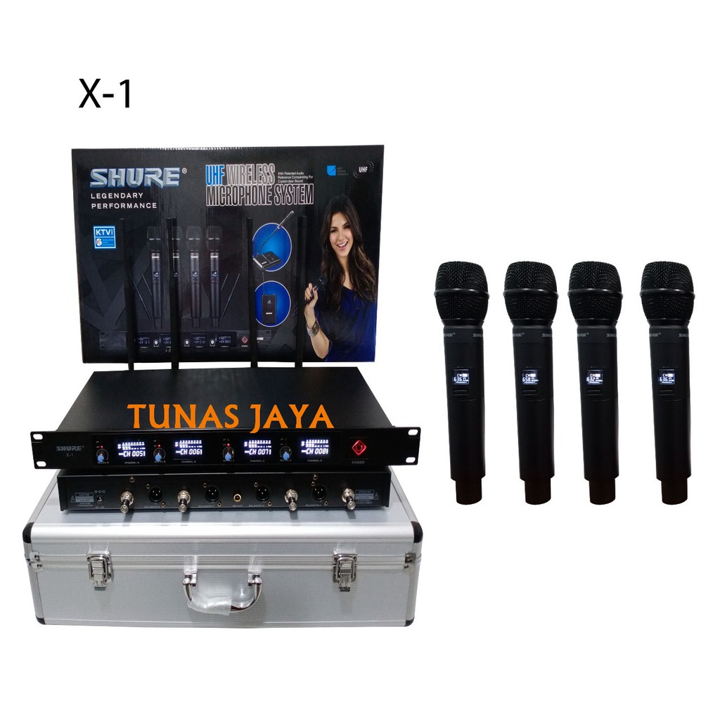 MIC WIRELESS SHURE  X1 4 MIC WIRELESS  SHUREX1 grade a+