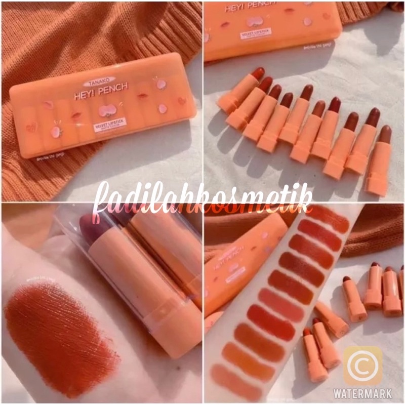 [10PCS] Tanako Hey Peach Lipstik Set 10 Warna