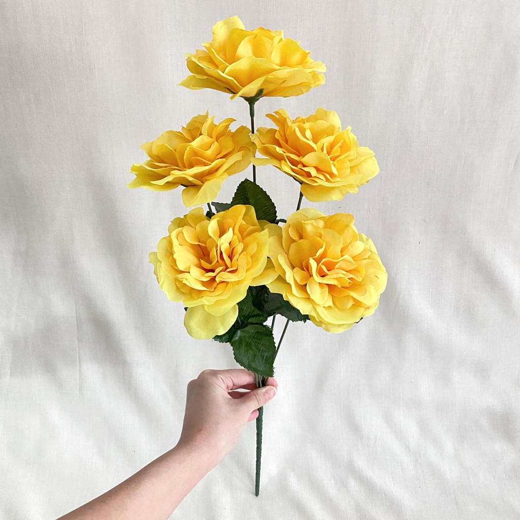 Bunga Artificial Gardenia Tropis X5 (satuan) Bunga Artificial / Bunga Plastik / Bunga Dekorasi-Kuning