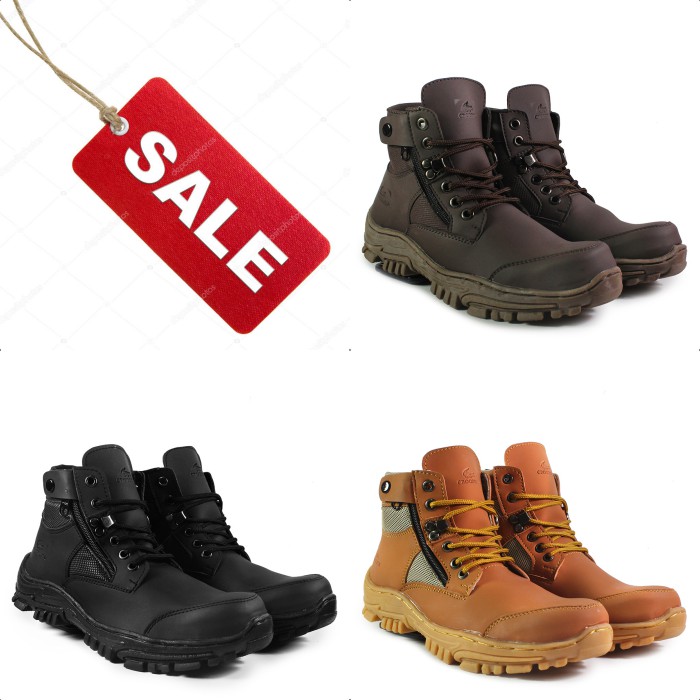 Sepatu Boots Crocodile jointer work safety boots ujung besi hiking bikers