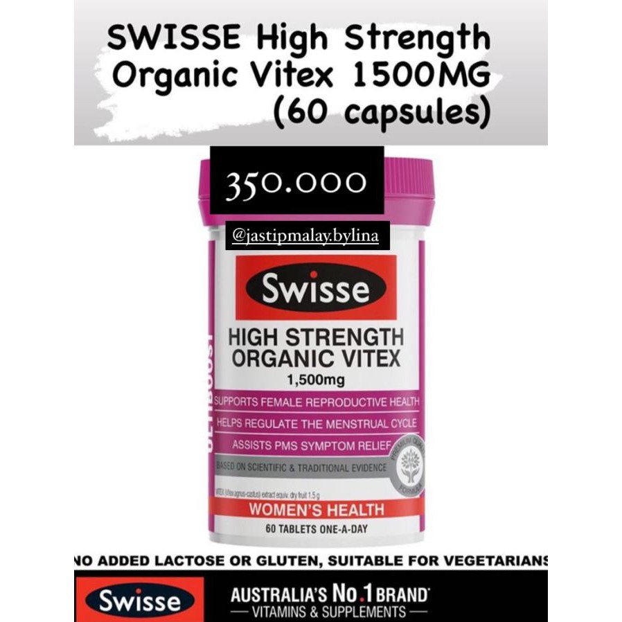 PROMO TERBATAS - SWISSE HIGH STRENGTH ORGANIC VITEX 1500MG 60 TABLET PROMO