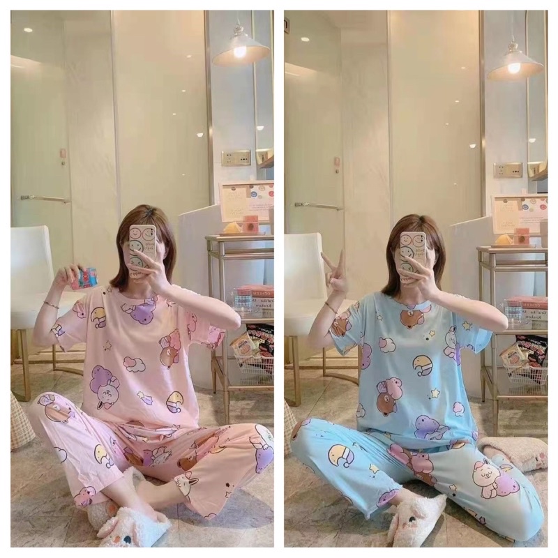 KZ _Stelan cp premium import motif  / set piyama cp import murah tangan pendek celana panjang / baju tidur