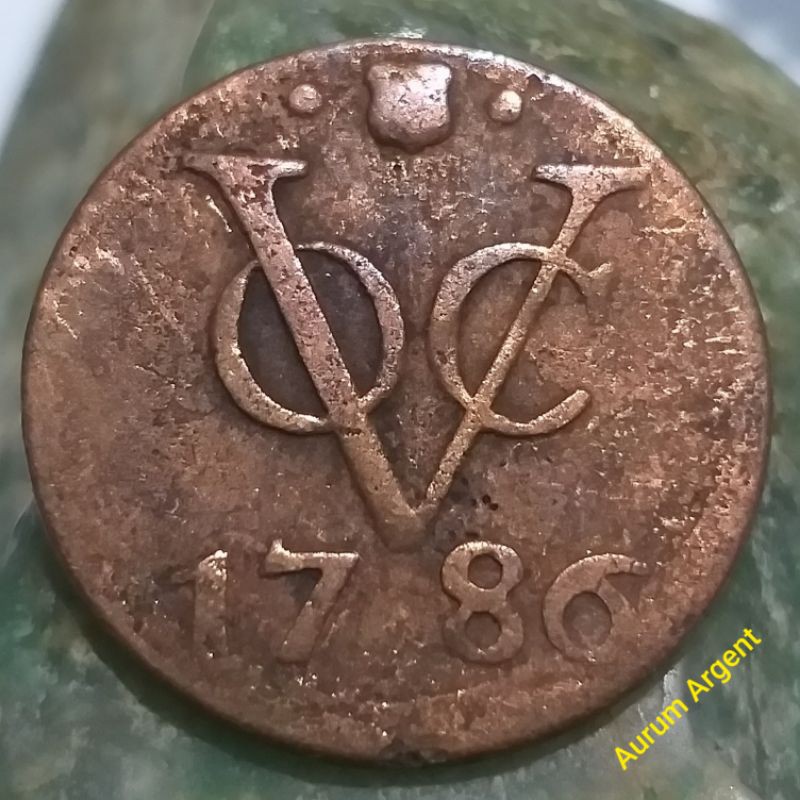 SVOC.21-- 1 PC KOIN TEMBAGA KUNO ASLI DOIT VOC TH 1786. --- COPPER COIN ---