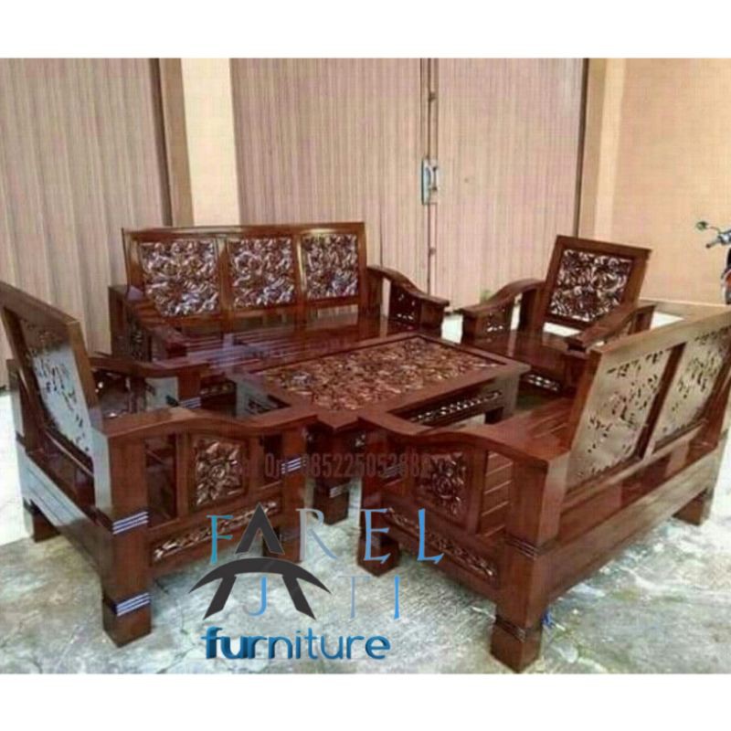 kursi tamu minimalis flamboyan harga murah bahan kayu jati kursi tamu minimalis flamboyan harga murah bahan kayu jati