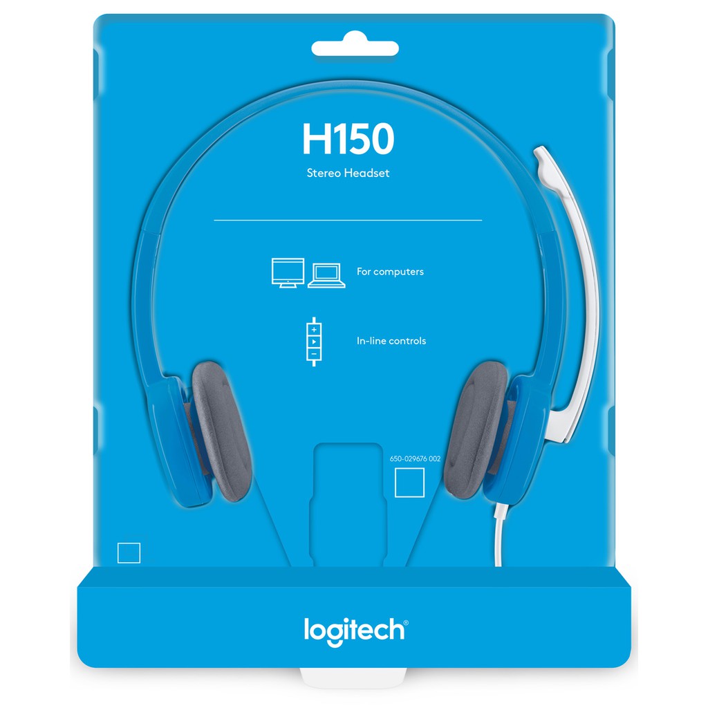 Logitech H150 Stereo Headset komputer dual plug in-line control Headphone aux