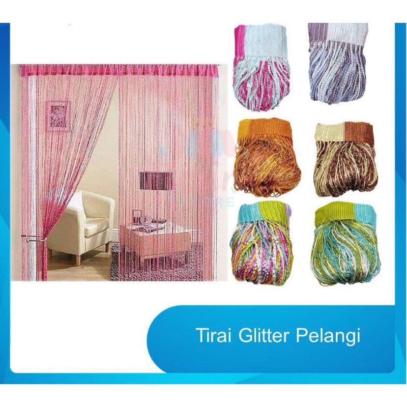 Tirai Glitter kelambu gorden selambu gliter pintu kamar karakter model terbaru bahan Tebal