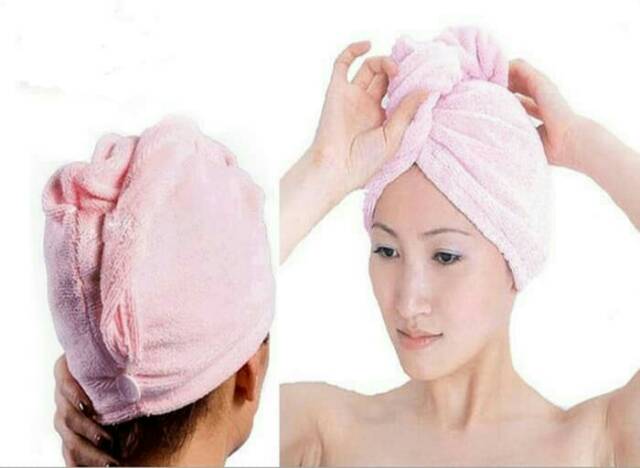 Magic Towel Handuk Kepala Keramas Keringkan Rambut Hair Wrap Microfiber Serap Air