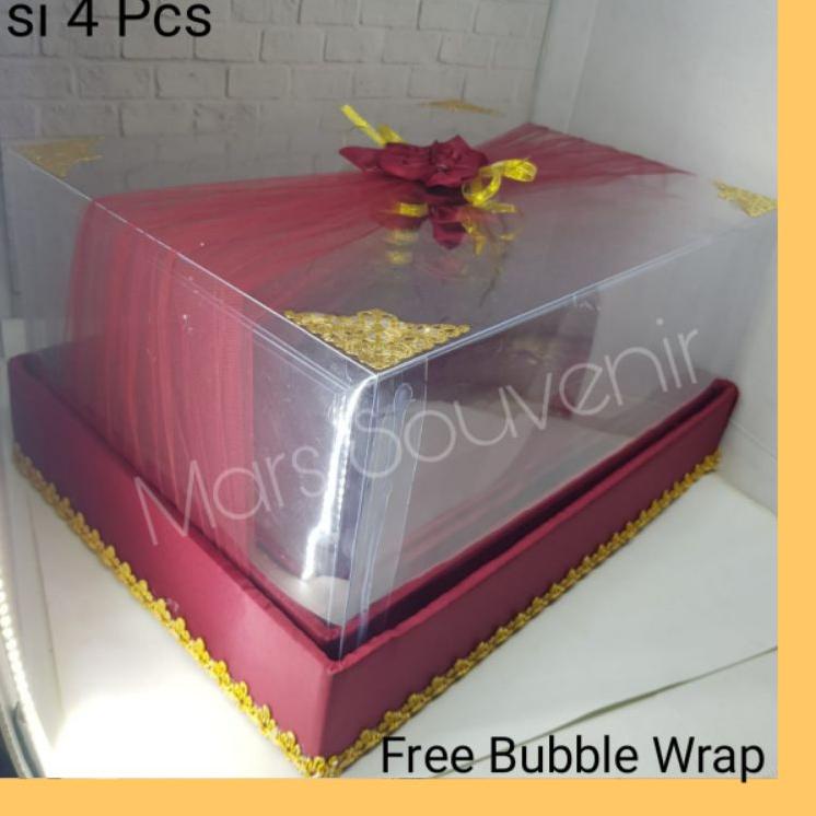 

Recomend Box/kotak hantaran Seserahan Mika Tille maroon 1 Set Isi 4 Box - .,